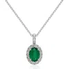 Valani Atelier Diamond Pavé Emerald Pendant Necklace In White Gold