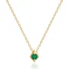Valani Atelier Elegance Emerald Geometric Pendant Necklace In 14k Yellow Gold
