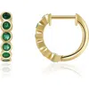 Valani Atelier Emerald Bezel Huggie Hoop Earrings