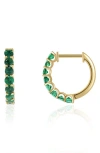Valani Atelier Emerald Huggie Hoop Earrings