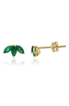 Valani Atelier Emerald Marquise Cluster Stud Earrings In 14k Yellow Gold