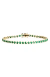 Valani Atelier Emerald Tennis Bracelet In Yellow Gold/emerald