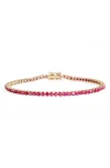 Valani Atelier Ruby Tennis Bracelet In Yellow Gold/ruby/diamond