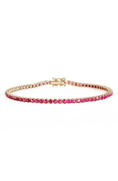 Valani Atelier Ruby Tennis Bracelet In Yellow Gold/ruby/diamond