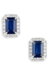 Valani Atelier Sapphire & Diamond Halo Stud Earrings In 14k White Gold