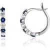 Valani Atelier Sapphire & Diamond Hoop Earrings In 14k White Gold