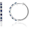 Valani Atelier Sapphire & Diamond Huggie Hoop Earrings In 14k White Gold