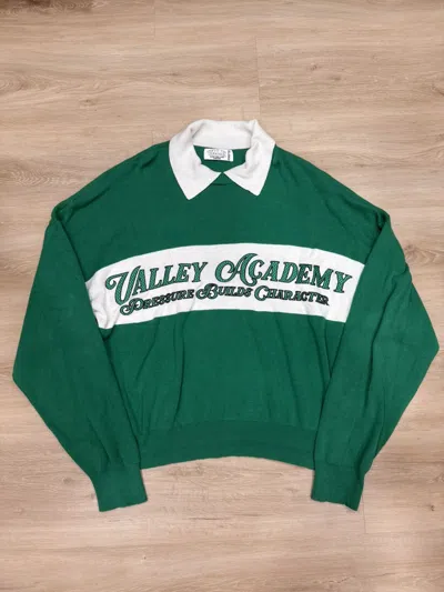 Pre-owned Vale Academy Rugby Knit Sweater In Green