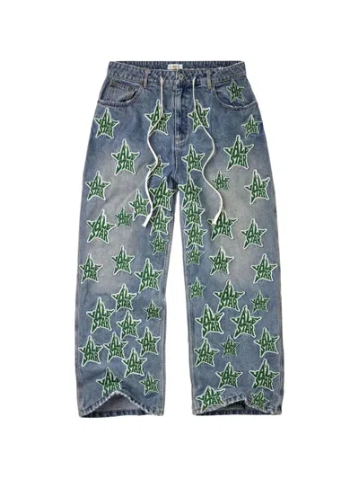 Vale Allstar Star-patch Straight-leg Jeans In Blue