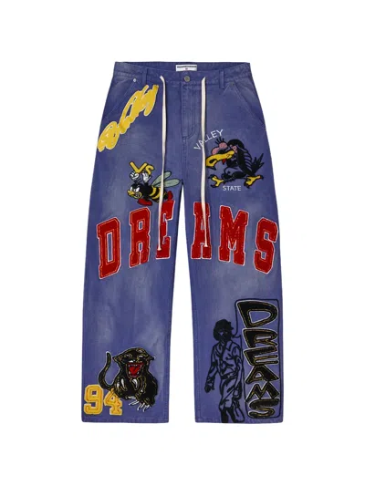 Vale Appliqué Work Trousers In Blue