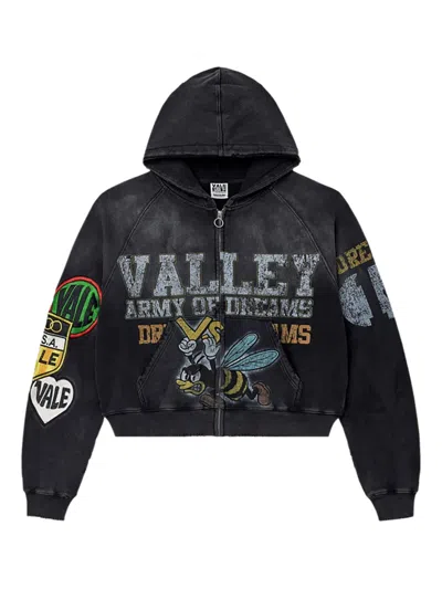 Vale Army Zip-up Hoodie In Black