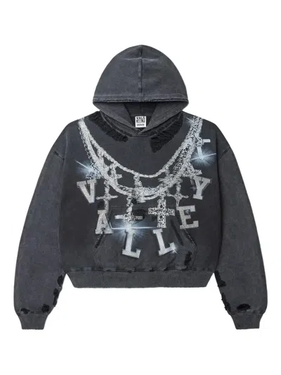 Vale Big Chain Print Hoodie In Black