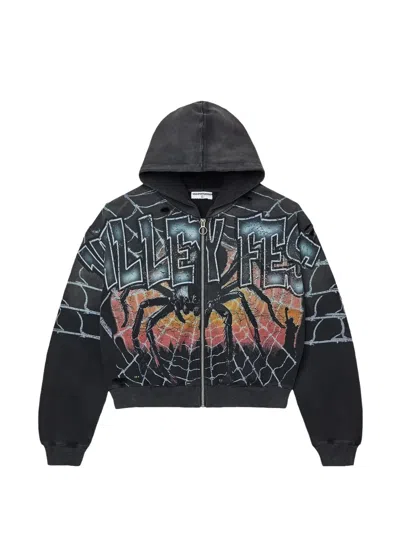 Vale Big Widow Zip-up Hoodie In Black