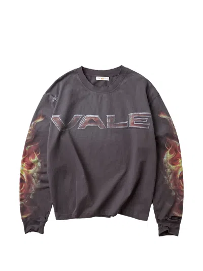Vale Budokai Graphic-print Long-sleeve T-shirt In Gray