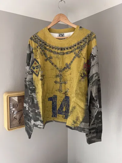 Pre-owned Vale Camo Futball Thermal Size Large In Yellow