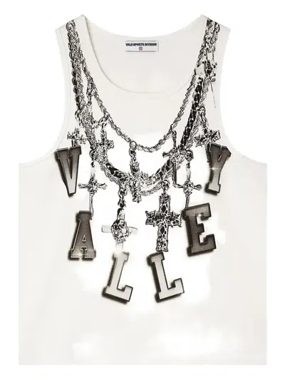 Vale Chain Tank Top In White