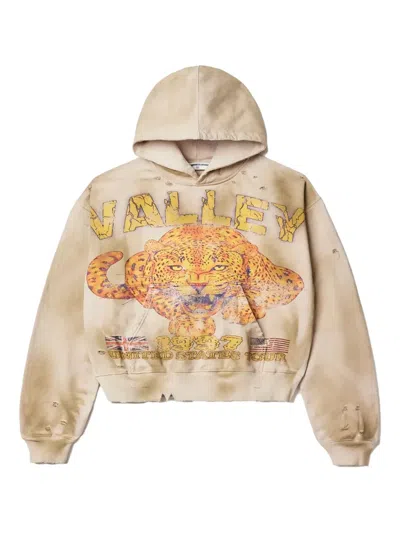 Vale Cheetah Pullover Hoodie In Brown