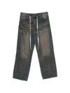 Vale Cross-patch Drawstring Jeans In White