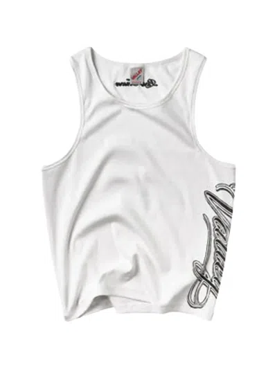 Vale Cursive Logo-print Tank Top In Gray