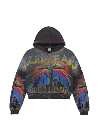 Vale Damned Zip Hoodie In Gray