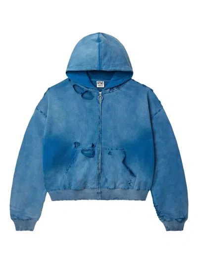 Vale Destroyer Zip-up Hoodie In Blue
