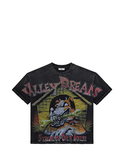 Vale Doghouse Graphic-print Rhinestone-embellished T-shirt In Black