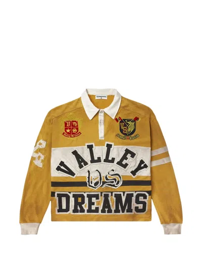 Vale Dreams Embroidered-detail Polo Shirt In Yellow