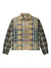 Vale Earth Day Patchwork Flannel Shirt In Gray