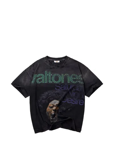 Vale Embellished Graphic-print T-shirt In Black