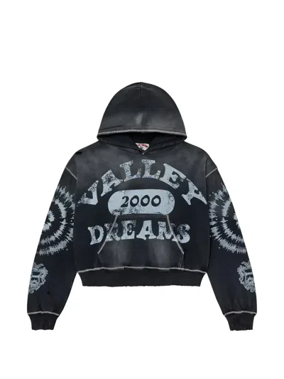 Vale Forever 2000 Spiral Distressed Hoodie In Black
