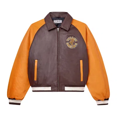 Pre-owned Vale Forever Aubrey Bomber 'brown/orange' | Men's Size M
