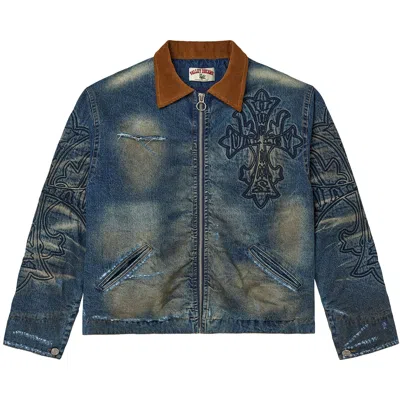 Pre-owned Vale Forever Carver Worker Jacket 'dest/midrinse' | Blue | Men's Size S