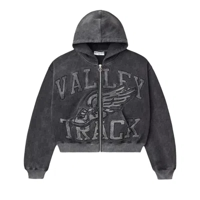Pre-owned Vale Forever Cat Zip Up Hoodie 'black' | Men's Size Xl