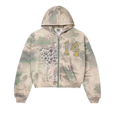 Pre-owned Vale Forever Cheetah Camo Zip Up 'leopard/camo' | Yellow | Men's Size Xl
