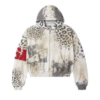 Pre-owned Vale Forever Cheetah Zip Up 'grey' | Men's Size Xxl In Gray