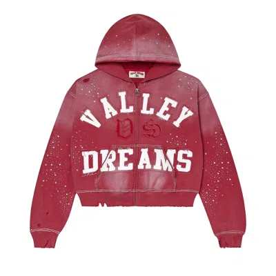 Pre-owned Vale Forever Classico Zip Up Hoodie 'ruby' | Red | Men's Size Xxl