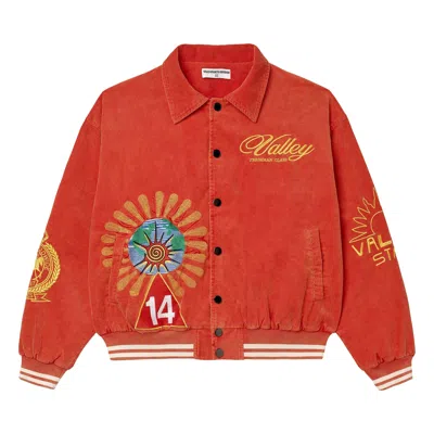 Pre-owned Vale Forever Collage Souvenir Varsity 'orange' | Men's Size L