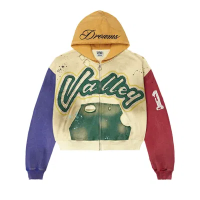 Pre-owned Vale Forever Collage Zip Up 'cream/multi' | Men's Size S In White