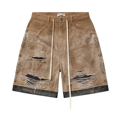 Pre-owned Vale Forever Cream Double Jorts 'tan/black' | Men's Size 36 In Brown