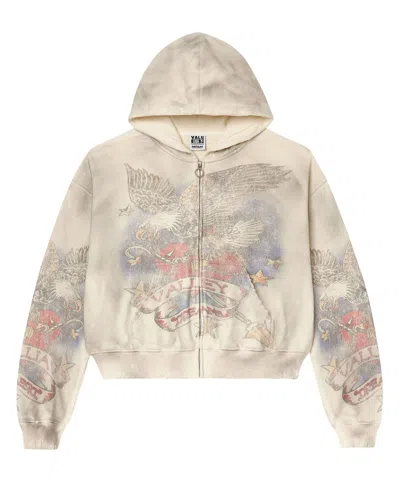 Pre-owned Vale Forever Cream Nostalgia Zip Up Hoodie Valley Dreams In Sand