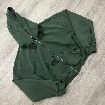 Pre-owned Vale Forever Destroyer Zip Up Hoodie In Green