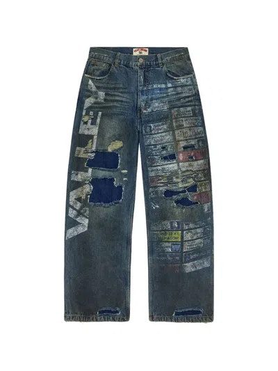 Vale Forever Distressed Jeans In Blue