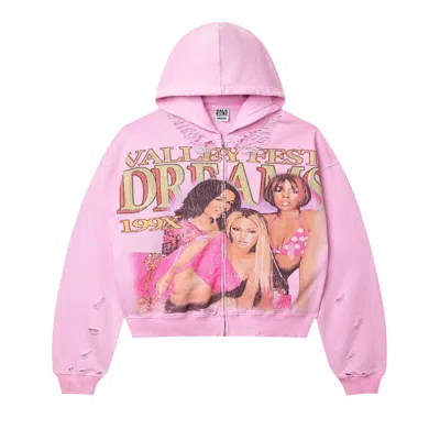 Pre-owned Vale Forever Dreams Zip Up Hoodie 'pink' | Men's Size L