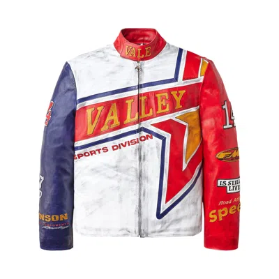 Pre-owned Vale Forever Flag Motocroxxx Jacket 'americana' | Red | Men's Size S