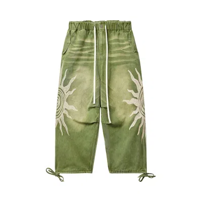 Pre-owned Vale Forever Forest Sun Pants 'distressed Green' | Men's Size 32