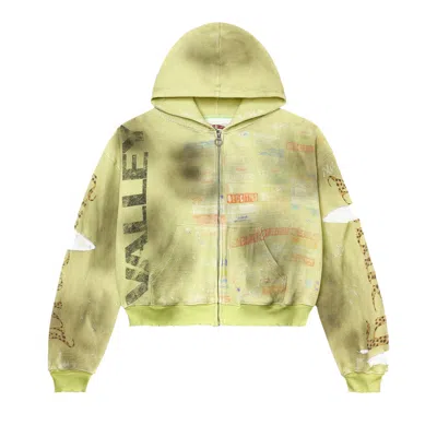 Pre-owned Vale Forever Glitch Zip Up 'hack Green' | Men's Size Xl