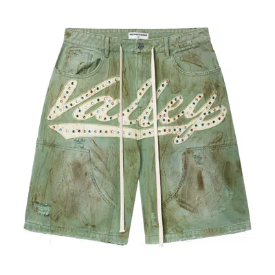 Pre-owned Vale Forever Green Skittle Jorts 'dirt/green' | Men's Size 30