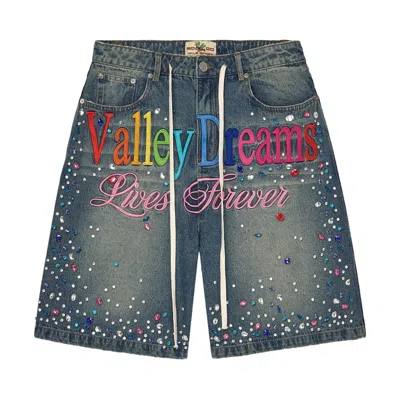 Pre-owned Vale Forever Ice Cream Jorts 'light Rinse' | Blue | Men's Size 32