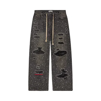 Pre-owned Vale Forever Iced Out Denim 'dest/black' | Men's Size 36