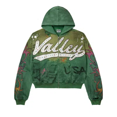 Pre-owned Vale Forever Inferno Zip Up 'green' | Men's Size Xxl